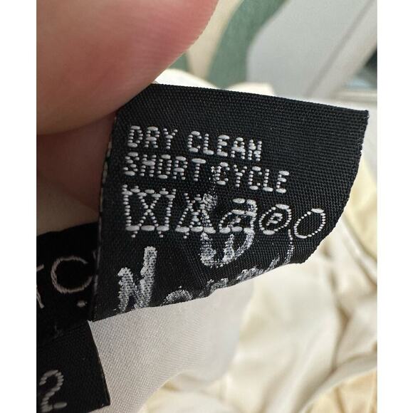 Etcetera Minimalist Pleated Foldover Detail Tank Sleeve Mini Dress Size 2 Cream - Picture 12 of 13